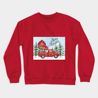 Christmas Barn And Truck A Crewneck Sweatshirt
